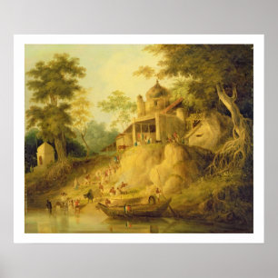 Die Banken des Ganges, c.1820-30 (Öl auf Leinwand) Poster