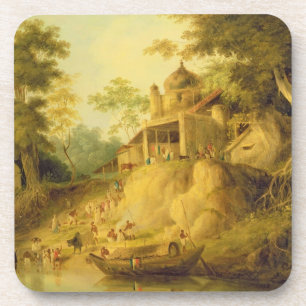 Die Banken des Ganges, c.1820-30 (Öl auf Leinwand) Untersetzer