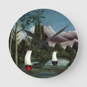 Die Banken des Oises, 1905 (Öl auf Leinwand) Runde Wanduhr