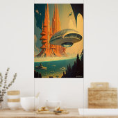 Die Banks des Omega-Posters (mit Zeichnend Bordbuc Poster (Küche)