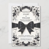 Die Banner Bows Satin Chic Ribbon schneiden Hochze Einladung (Vorderseite)
