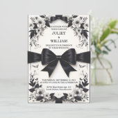 Die Banner Bows Satin Chic Ribbon schneiden Hochze Einladung (Stehend Vorderseite)