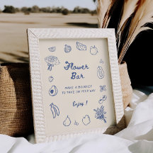 Die Bar der blauen Hand-Drawn-Blume vom Markt