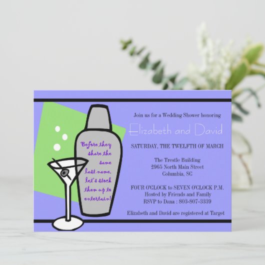 Die Bar-Dusche Einladung (Stehend Vorderseite)