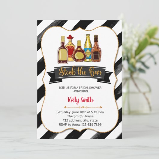 Die Bar-Dusche-Party Einladung (Stehend Vorderseite)