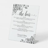 Die Bar - einfache Schwarz-Weiß-Getränke-Karte Sockelschild (Vorderseite)