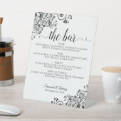 Die Bar - einfache Schwarz-Weiß-Getränke-Karte Sockelschild (In SItu)