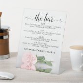 Die Bar - elegante Rosengarnituren-Speisekarte Sockelschild (In SItu)