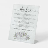 Die Bar - Eukalyptus Lavender Drinks Menü Hochzeit Sockelschild (Vorderseite)