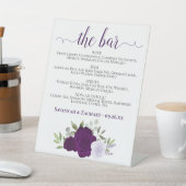 Die Bar - Lila Boho Rose Drinks Menü Hochzeit Sockelschild (In SItu)