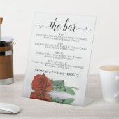 Die Bar - Rost Orange Rose Drinks Menü Hochzeit Sockelschild (In SItu)