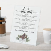 Die Bar - Rustikale Pinecones Drinks Menü Hochzeit Sockelschild (In SItu)