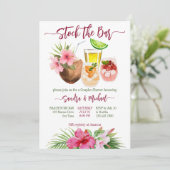 Die Bar tropische Sommerdusche Einladung (Stehend Vorderseite)