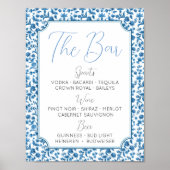 Die Bar Wedding Chintz Blue & White Floral Ditsy Poster (Vorne)