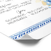 Die Bar Wedding Santorini Griechenland Blau Weiß Poster (Ecke)