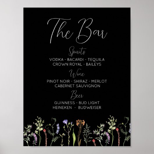 Die Bar Wedding Wildblumen Blumenditsy Dark Poster (Vorne)