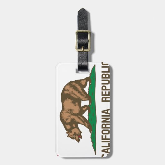 Die Bärenflagge - Flagge des Staat von Kalifornien Gepäckanhänger (Vorderseite vertikal)