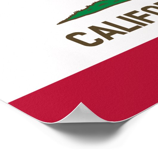 Die Bärenflagge - Staat von Kalifornien Poster (Ecke)