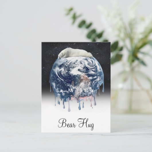 Die Bärenumarmung der Erde mit Text Postkarte (Stehend Vorderseite)