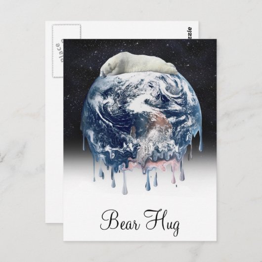 Die Bärenumarmung der Erde mit Text Postkarte (Vorne/Hinten)