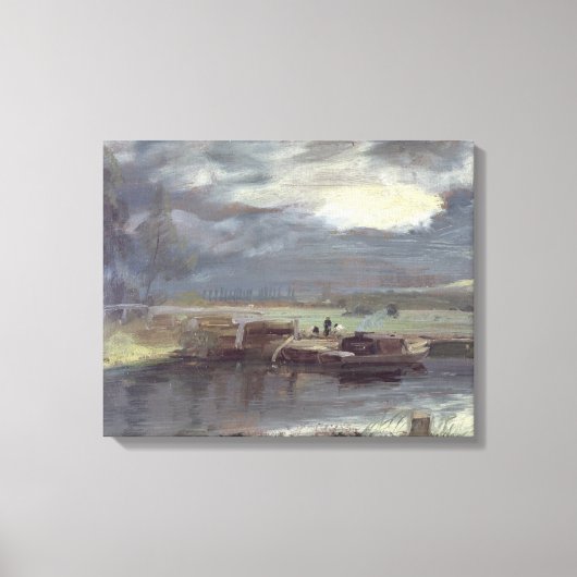 Die Barges on Stour mit der Dedham Church in Dist Leinwanddruck (Vorderseite)