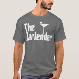 Die Barkeeper, die den lustigen Parody Retro block T-Shirt