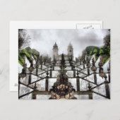 Die barocke Treppe von Bom Jesus in Braga Postkarte (Vorne/Hinten)