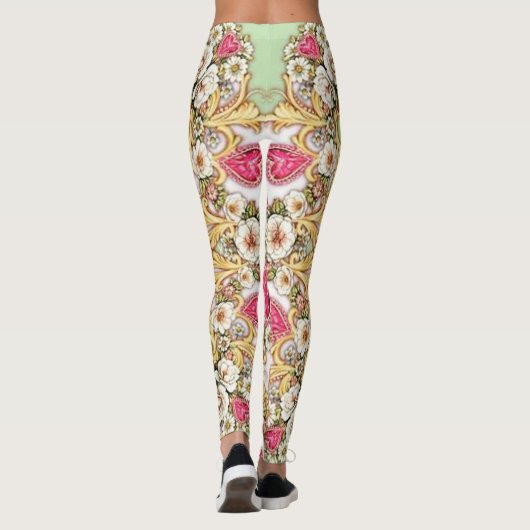 Die barocken mit BlumenLeggings der Frauen Leggings (Rückseite)