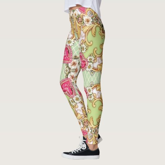 Die barocken mit BlumenLeggings der Frauen Leggings (Links)