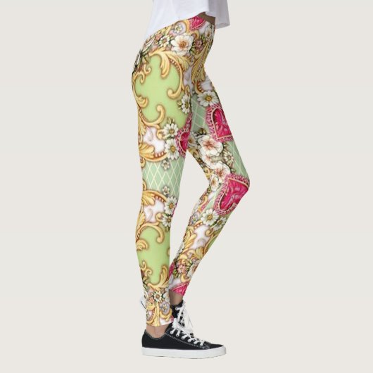 Die barocken mit BlumenLeggings der Frauen Leggings (Rechts)
