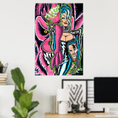 Die Baroness™ und ihr rosa Werwolf Poster (Heimbüro)