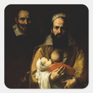 Die bärtige stillende Frau, 1631 Quadratischer Aufkleber
