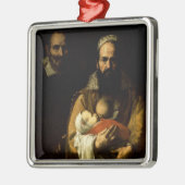Die bärtige stillende Frau, 1631 Silbernes Ornament (Links)