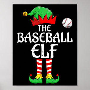 Die Baseball Elf Familie Matching Group Weihnachte Poster