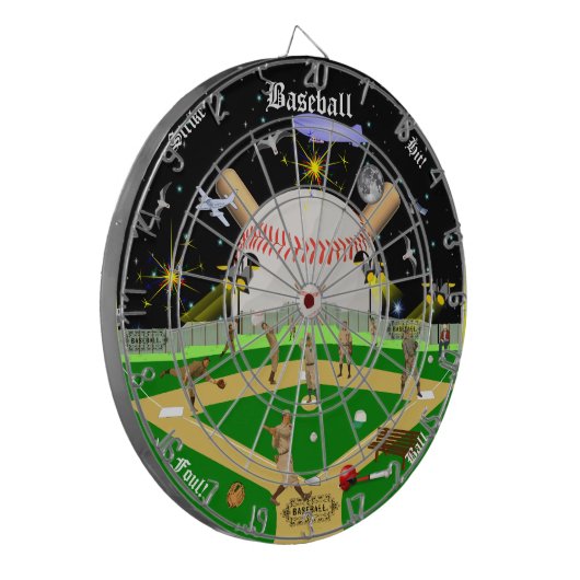 Die Baseball-Feld-sternenklaren Nächte Dartscheibe (Vorderseite Links)
