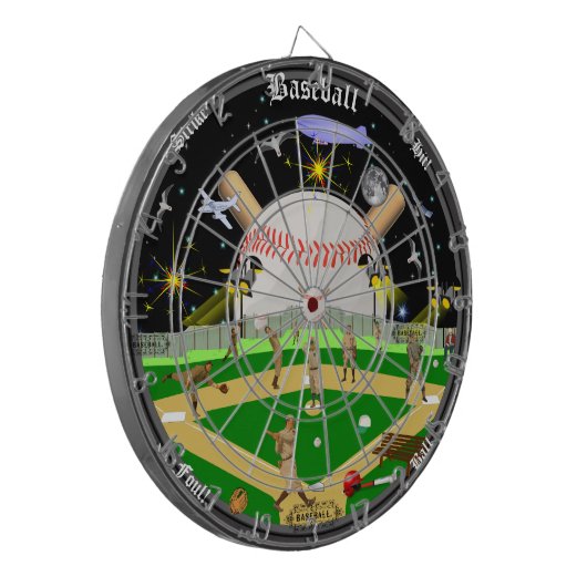 Die Baseball-Feld-sternenklaren Nächte V. 2 Dartscheibe (Vorderseite Links)