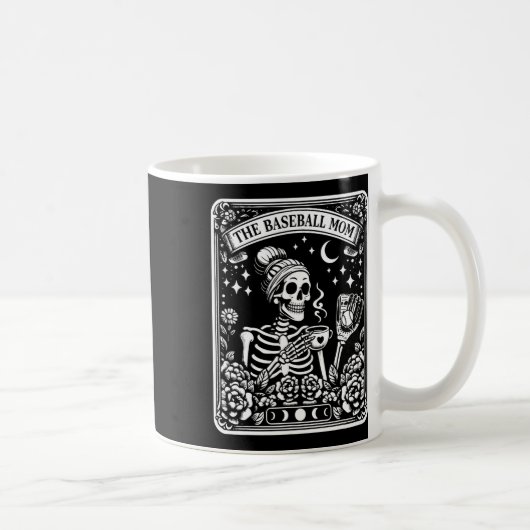Die Baseball Mama Tarot Card Skelettkaffee Mutter Kaffeetasse (Rechts)