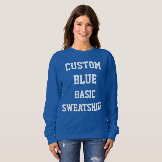 Die BASIC-BLAU-SWEATSHIRT der kundenspezifischen Sweatshirt (Vorne ganz)