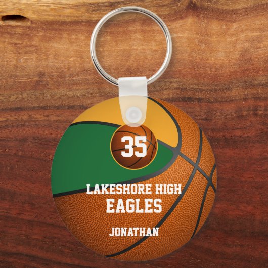 Die Basketballmannschaft der grünen Goldjungen Schlüsselanhänger (Rückseite)