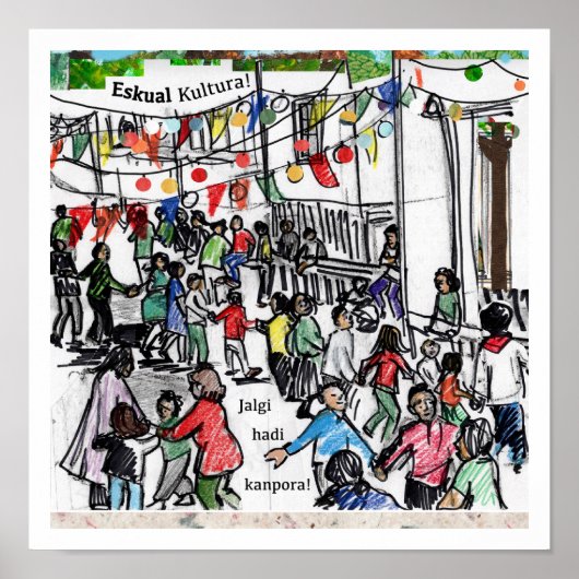 Die baskische Kultur kommt in die Welt illus Poster (Vorne)