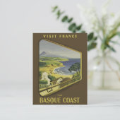 Die baskische Küste, Frankreich Vintage Travel Pos Postkarte (Stehend Vorderseite)