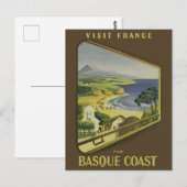 Die baskische Küste, Frankreich Vintage Travel Pos Postkarte (Vorne/Hinten)