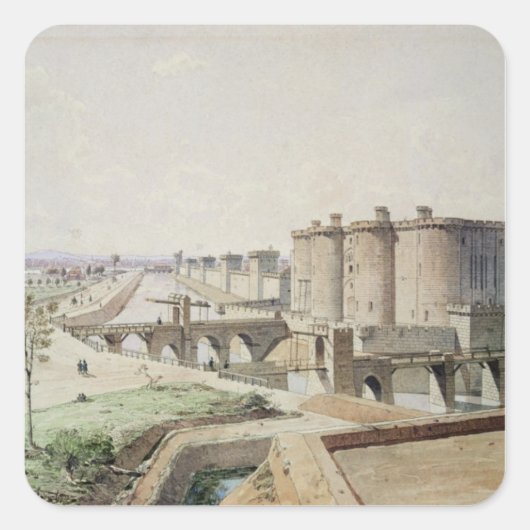 Die Bastille im Jahr 1420 Quadratischer Aufkleber (Vorderseite)