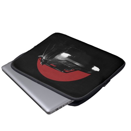 Die Batman & Batmobile Grafik Laptopschutzhülle (Vorne Knopf)