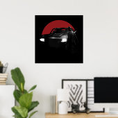Die Batman & Batmobile Grafik Poster (Heimbüro)
