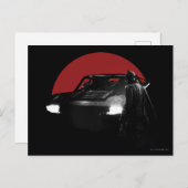 Die Batman & Batmobile Grafik Postkarte (Vorne/Hinten)