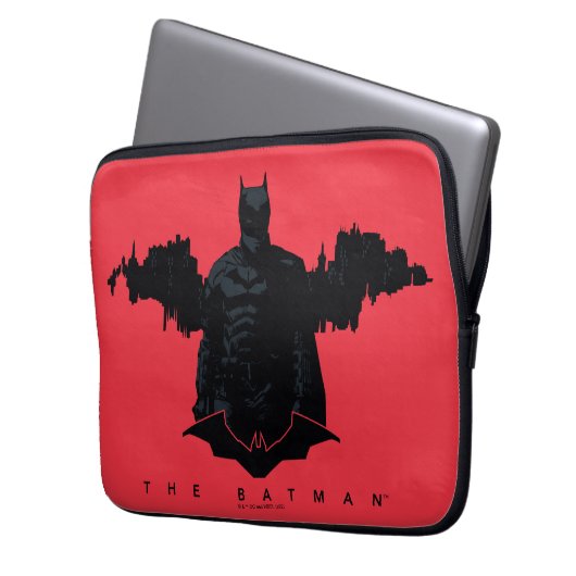 Die Batman Gotham-Silhouette Laptopschutzhülle (Vorderseite Links)