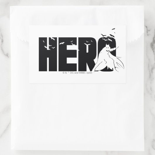 Die Batman-Grafik "Hero" Rechteckiger Aufkleber (Tasche)