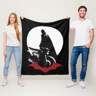 Die Batman Motorrad-Silhouette Fleecedecke