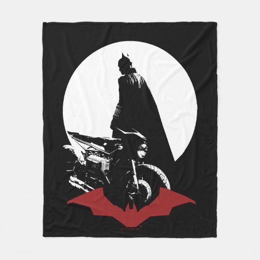 Die Batman Motorrad-Silhouette Fleecedecke (Vorderseite)